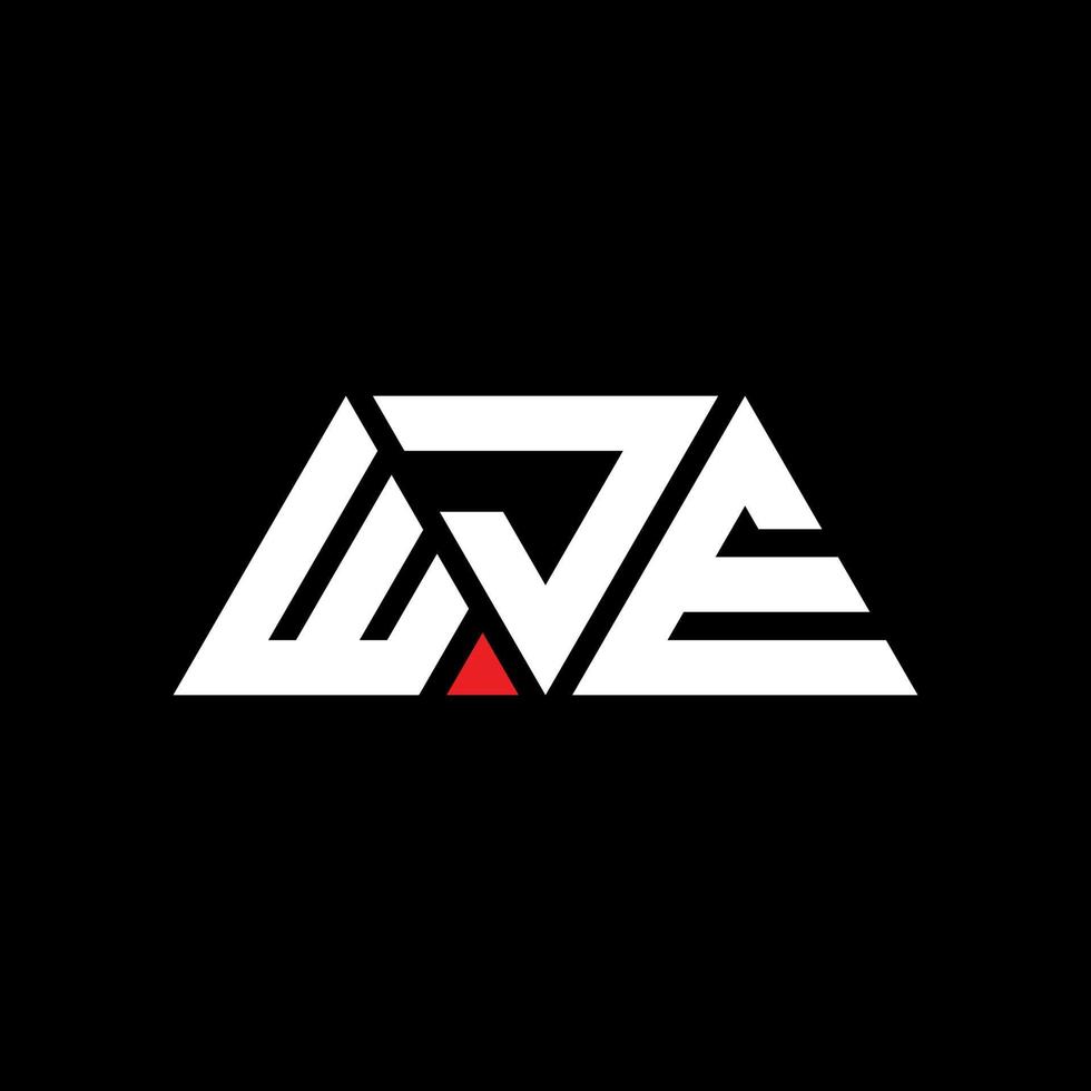 diseño de logotipo de letra triangular wje con forma de triángulo. monograma de diseño del logotipo del triángulo wje. plantilla de logotipo de vector de triángulo wje con color rojo. logo triangular wje logo simple, elegante y lujoso. wje