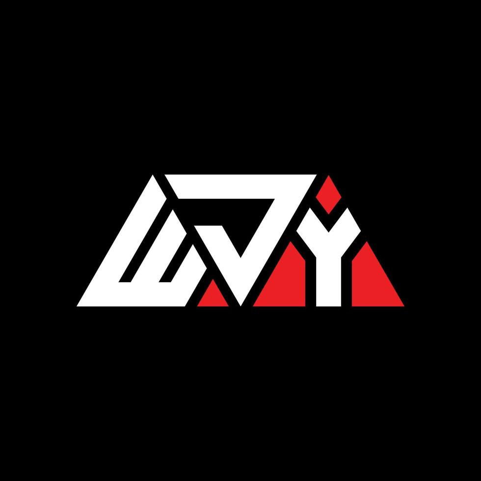 diseño de logotipo de letra triangular wjy con forma de triángulo. monograma de diseño de logotipo de triángulo wjy. plantilla de logotipo de vector de triángulo wjy con color rojo. logotipo triangular wjy logotipo simple, elegante y lujoso. wjy