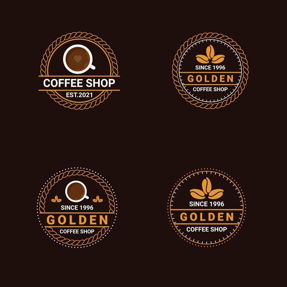 conjunto de plantilla de diseño de logotipo premium de cafetería vector