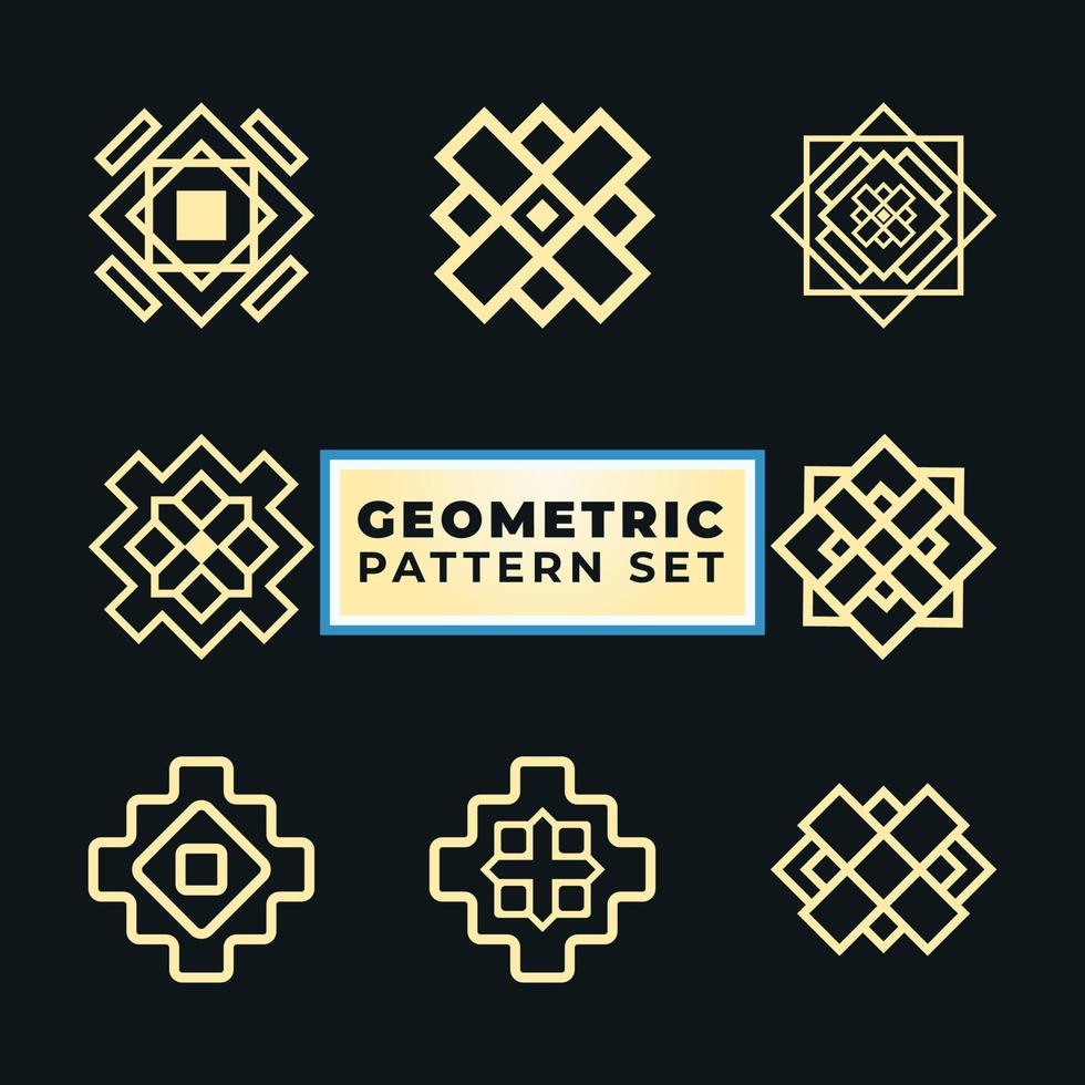 Set of Traditional Geometric Pattern vector