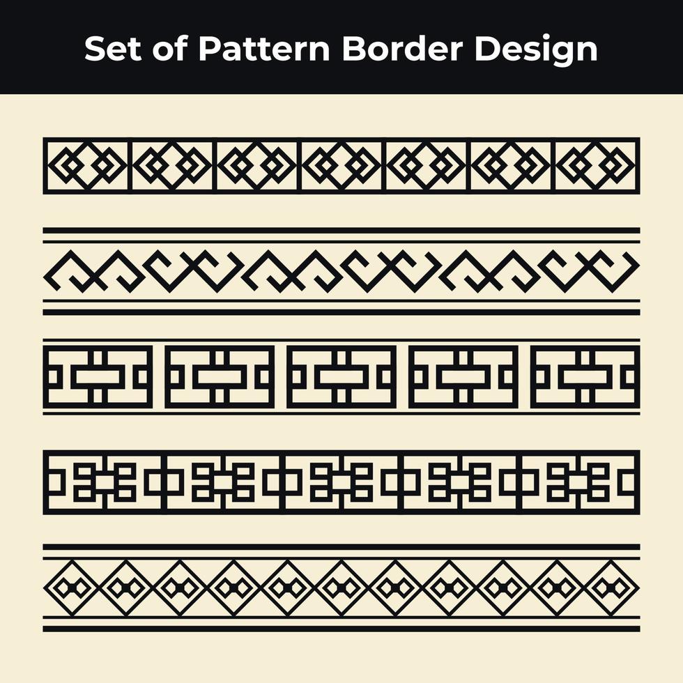 Set of Geometric Pattern Border Design vector