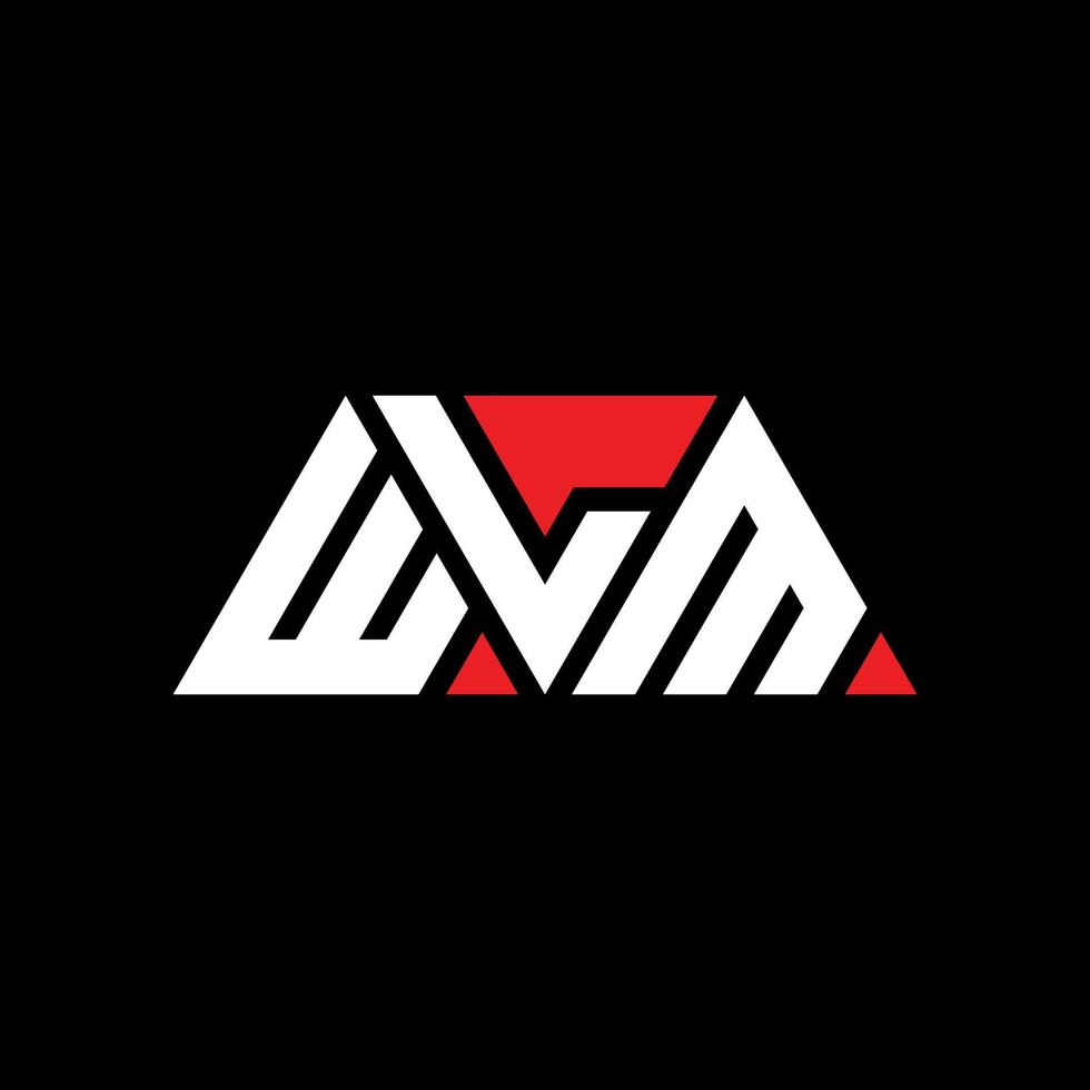 diseño de logotipo de letra triangular wlm con forma de triángulo. monograma de diseño de logotipo de triángulo wlm. plantilla de logotipo de vector de triángulo wlm con color rojo. logo triangular wlm logo simple, elegante y lujoso. wlm