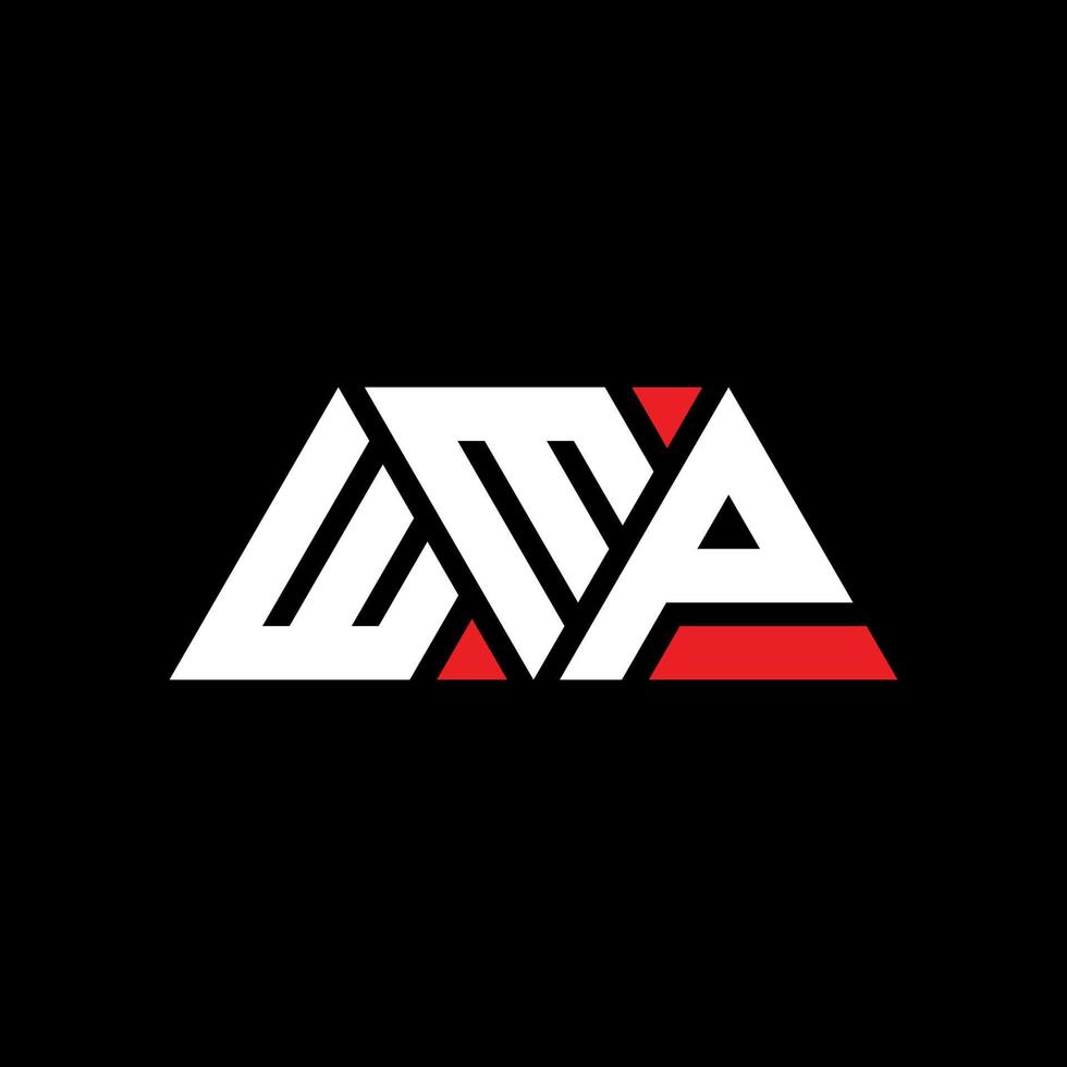 diseño de logotipo de letra triangular wmp con forma de triángulo. monograma de diseño de logotipo de triángulo wmp. plantilla de logotipo de vector de triángulo wmp con color rojo. logotipo triangular wmp logotipo simple, elegante y lujoso. wmp