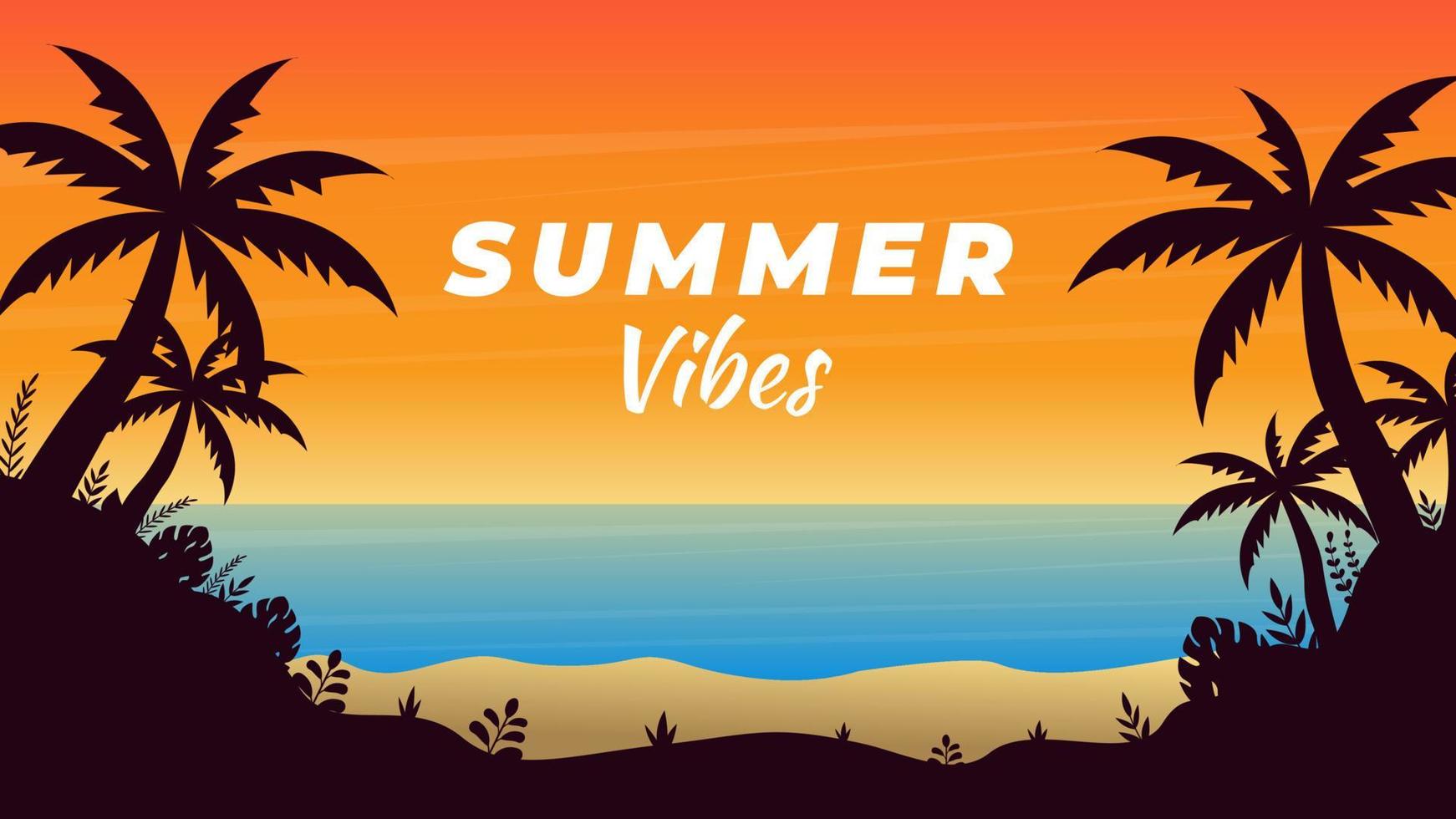 Gradient Summer Vibes Holiday Traveling Background Design vector