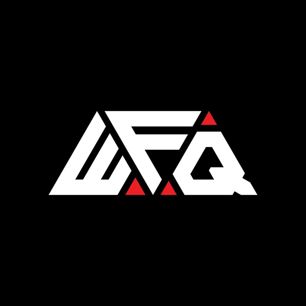 WFQ triangle letter logo design with triangle shape. WFQ triangle logo design monogram. WFQ triangle vector logo template with red color. WFQ triangular logo Simple, Elegant, and Luxurious Logo. WFQ