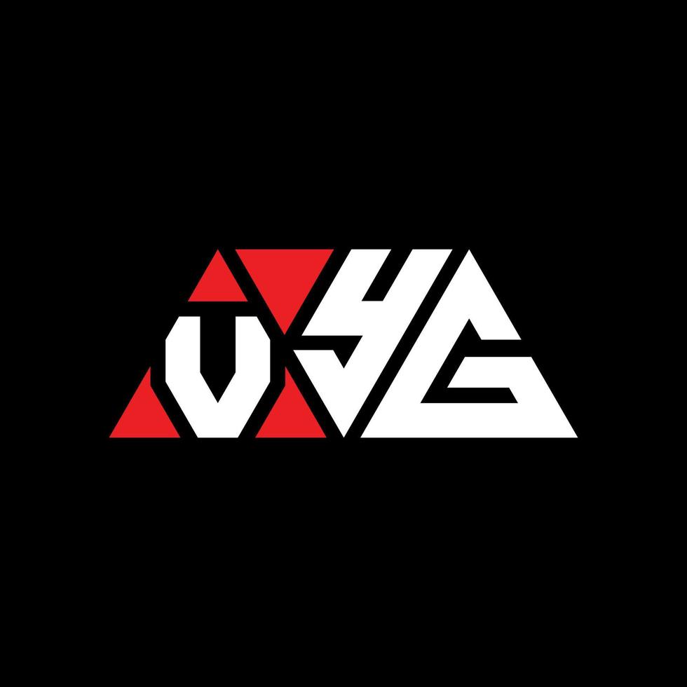 VYG triangle letter logo design with triangle shape. VYG triangle logo design monogram. VYG triangle vector logo template with red color. VYG triangular logo Simple, Elegant, and Luxurious Logo. VYG