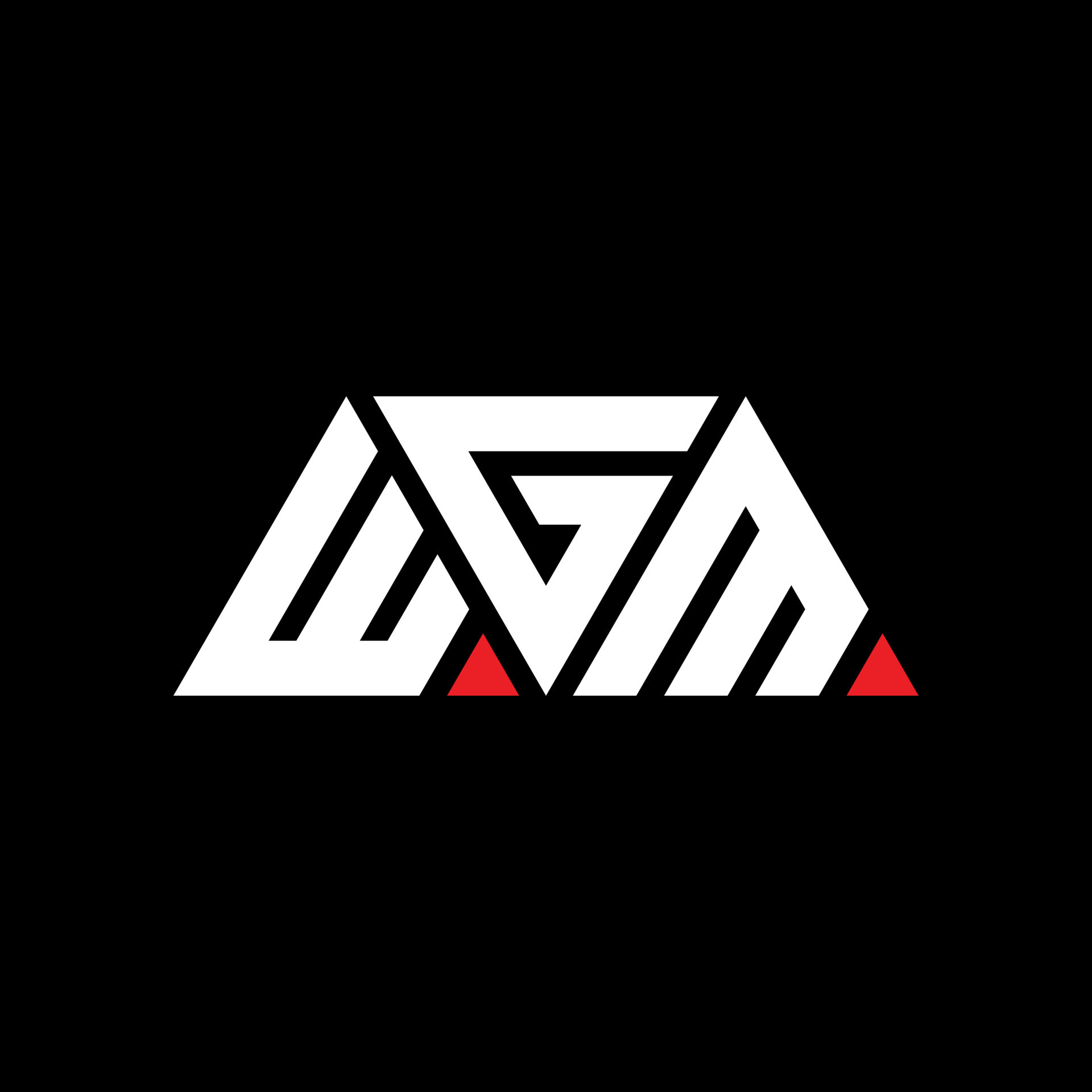 WGM triangle letter logo design with triangle shape WGM triangle logo