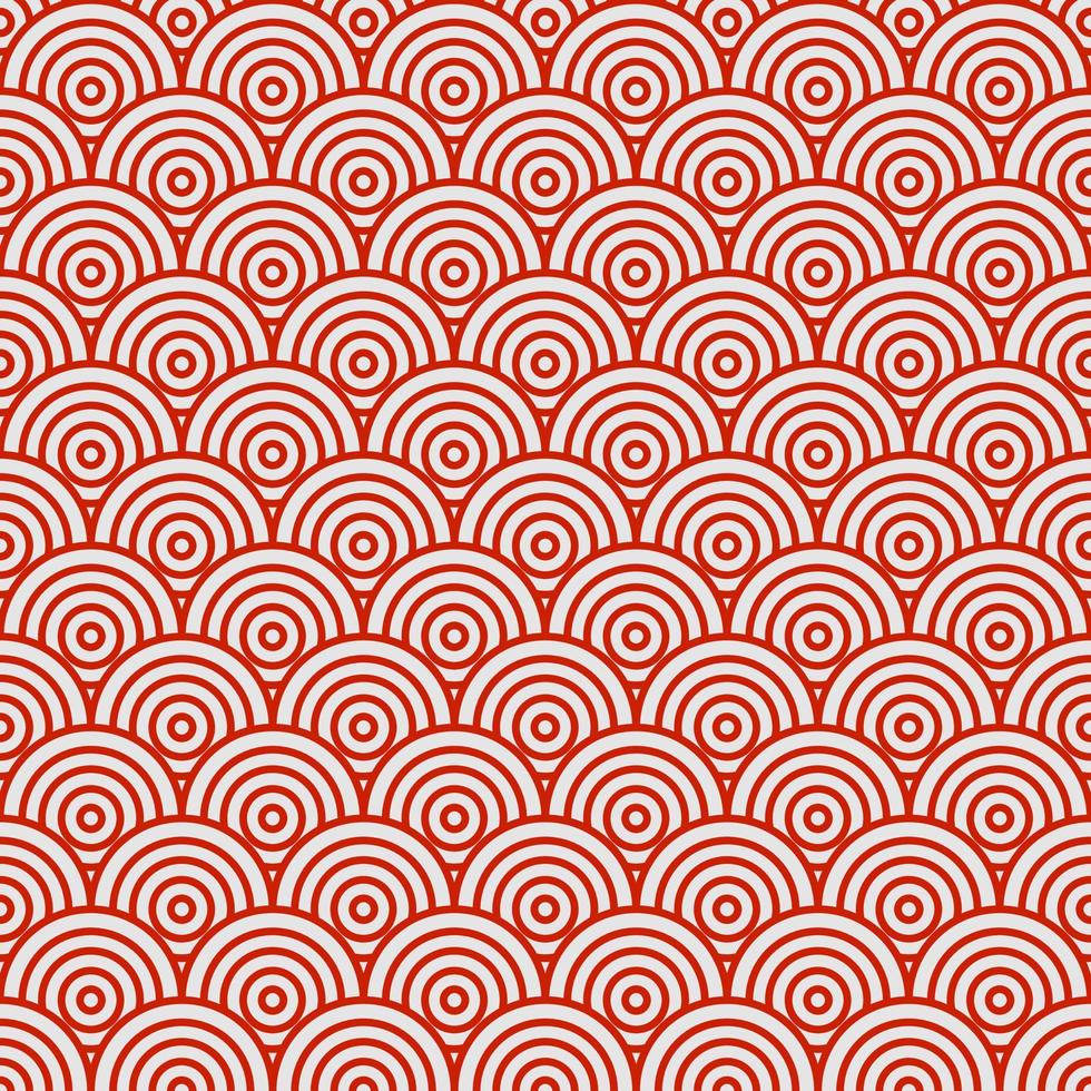 Red circle seamless pattern background. Japanese or Chinese pattern. vector