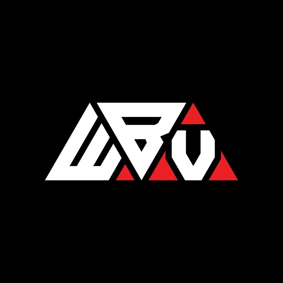 diseño de logotipo de letra triangular wbv con forma de triángulo. monograma de diseño de logotipo de triángulo wbv. plantilla de logotipo de vector de triángulo wbv con color rojo. logotipo triangular wbv logotipo simple, elegante y lujoso. wbv