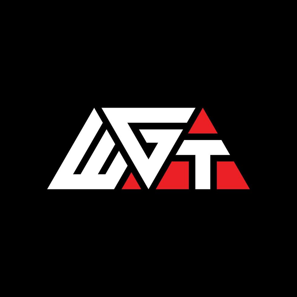 WGT triangle letter logo design with triangle shape. WGT triangle logo design monogram. WGT triangle vector logo template with red color. WGT triangular logo Simple, Elegant, and Luxurious Logo. WGT