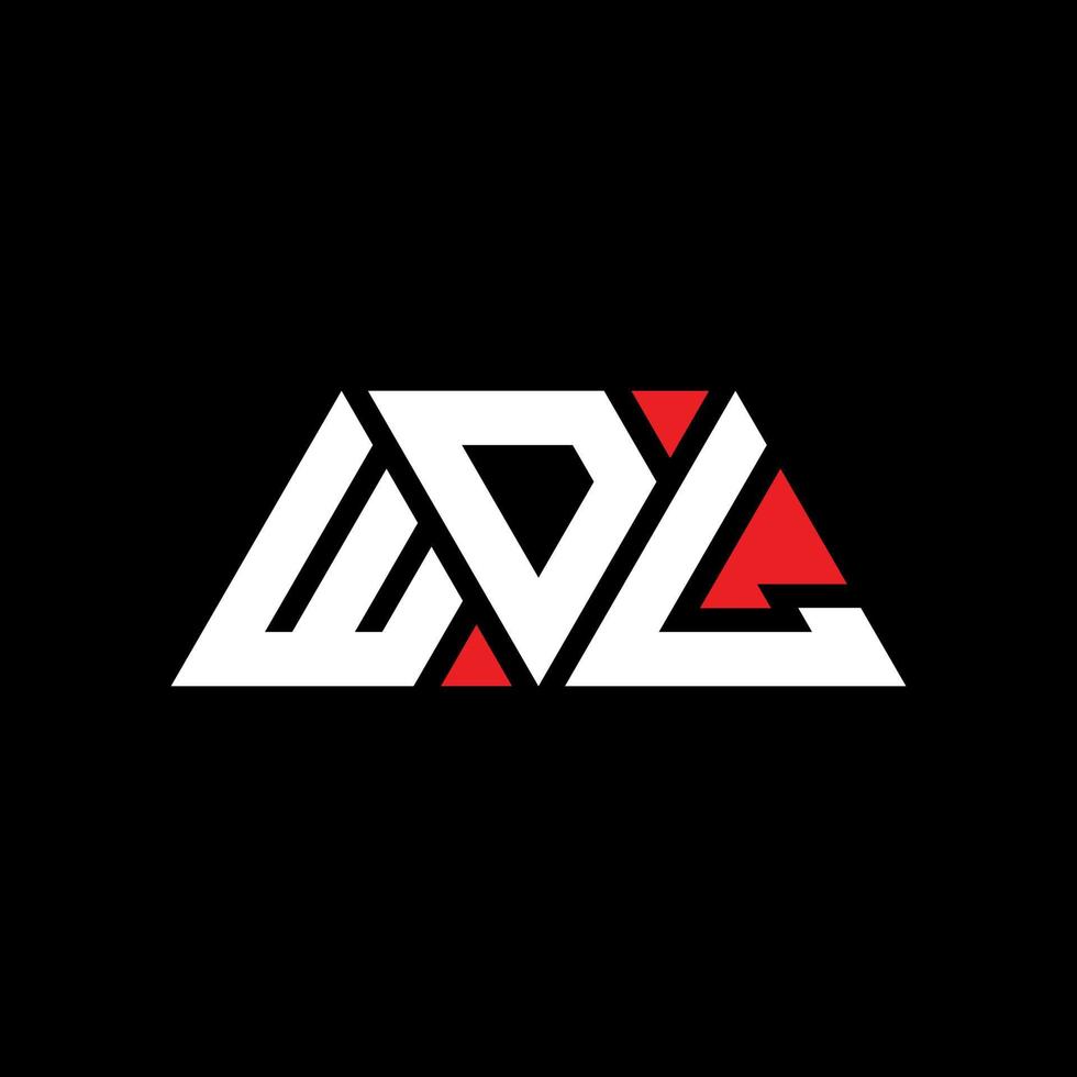 diseño de logotipo de letra de triángulo wdl con forma de triángulo. monograma de diseño del logotipo del triángulo wdl. plantilla de logotipo de vector de triángulo wdl con color rojo. logo triangular wdl logo simple, elegante y lujoso. wdl