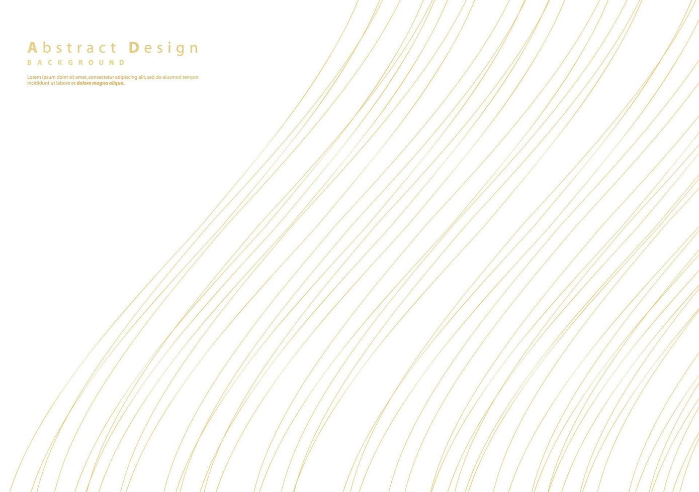 Line golden wave background. Luxury style. Tech pattern. Curved wavy line, smooth stripe. Vector illustration.