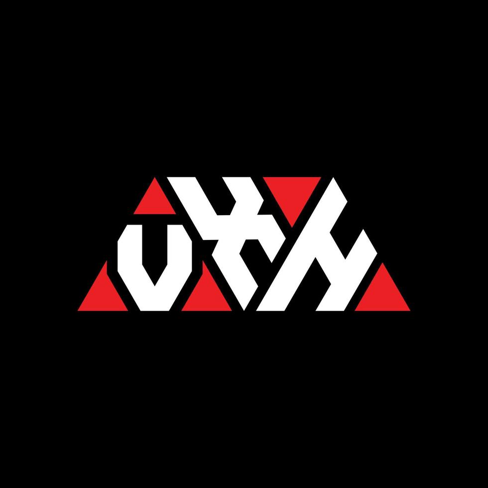 Diseño de logotipo de letra triangular vxh con forma de triángulo. monograma de diseño de logotipo de triángulo vxh. Plantilla de logotipo de vector de triángulo vxh con color rojo. logotipo triangular vxh logotipo simple, elegante y lujoso. vxh