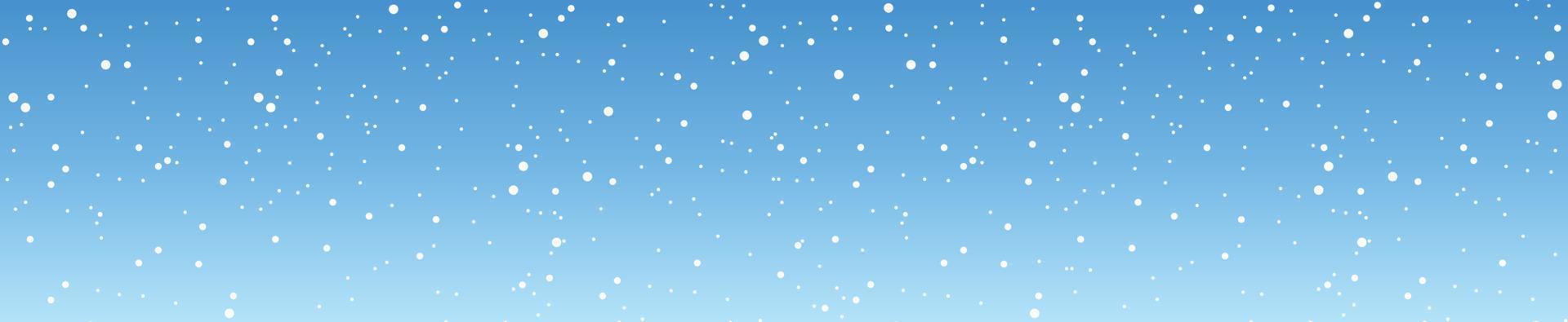 copos de nieve y fondo de invierno, paisaje de invierno, banner horizontal, ilustración vectorial. vector