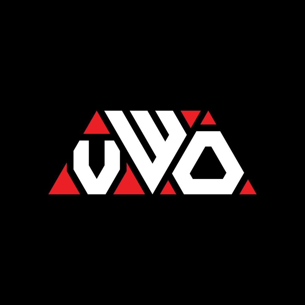 VWO triangle letter logo design with triangle shape. VWO triangle logo design monogram. VWO triangle vector logo template with red color. VWO triangular logo Simple, Elegant, and Luxurious Logo. VWO