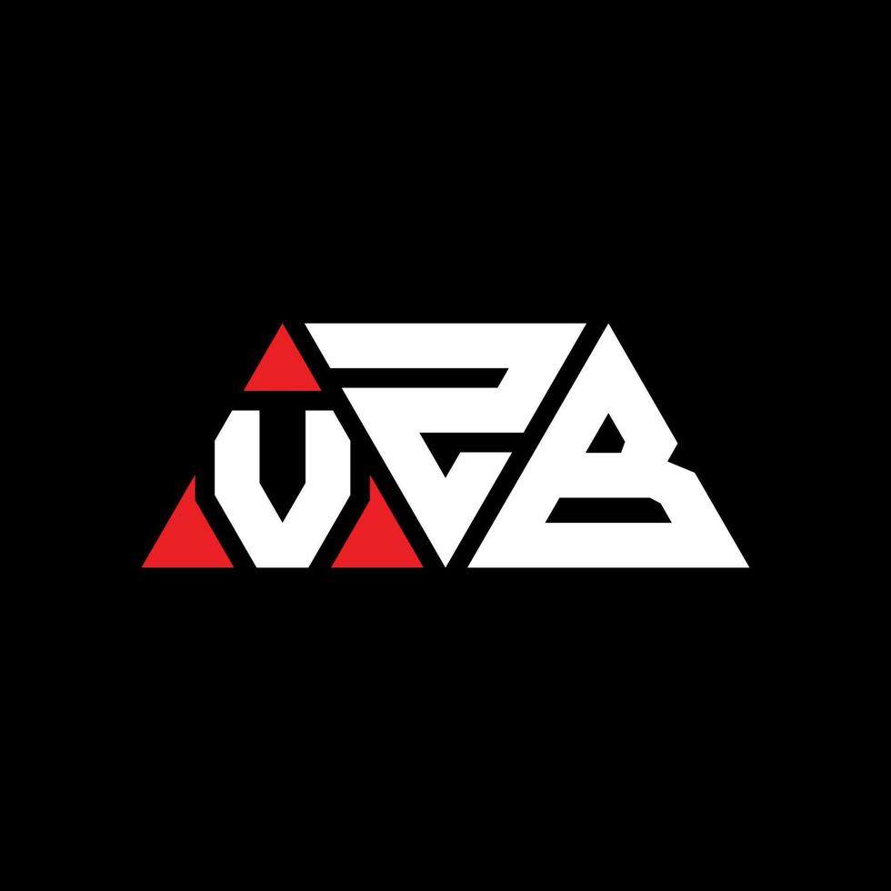 Diseño de logotipo de letra triangular vzb con forma de triángulo. monograma de diseño de logotipo de triángulo vzb. plantilla de logotipo de vector de triángulo vzb con color rojo. logotipo triangular vzb logotipo simple, elegante y lujoso. vzb