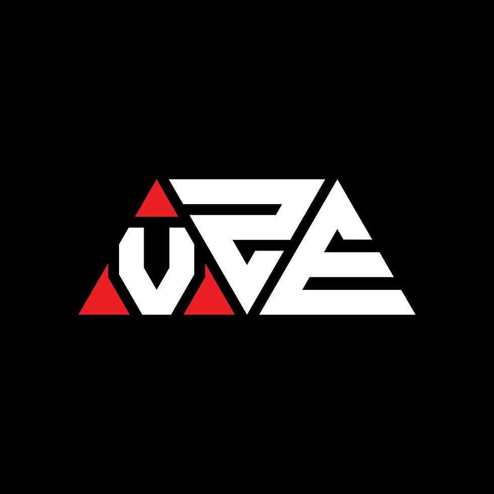 diseño de logotipo de letra triangular vze con forma de triángulo. monograma de diseño de logotipo de triángulo vze. plantilla de logotipo de vector de triángulo vze con color rojo. logotipo triangular vze logotipo simple, elegante y lujoso. vze