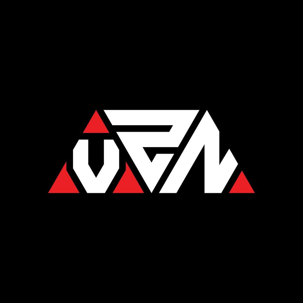 VZN triangle letter logo design with triangle shape. VZN triangle logo design monogram. VZN triangle vector logo template with red color. VZN triangular logo Simple, Elegant, and Luxurious Logo. VZN