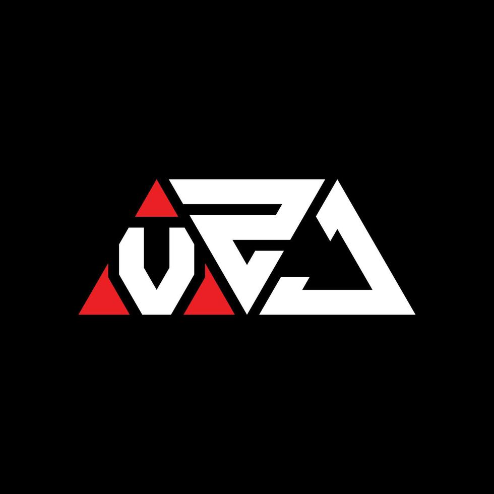 VZJ triangle letter logo design with triangle shape. VZJ triangle logo design monogram. VZJ triangle vector logo template with red color. VZJ triangular logo Simple, Elegant, and Luxurious Logo. VZJ