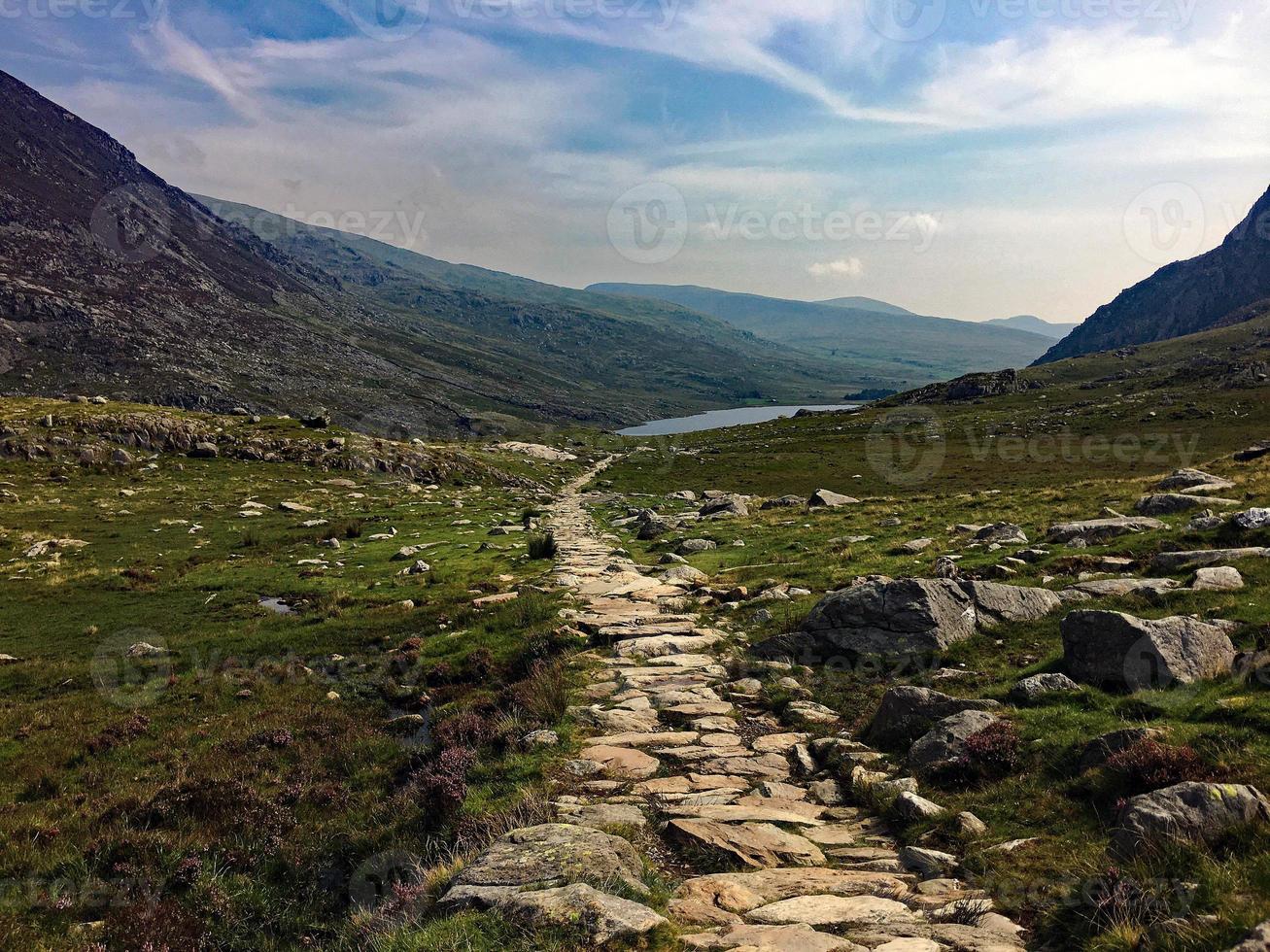 A view of the Wales countryside in Snowdonia near Lake Ogwen photo