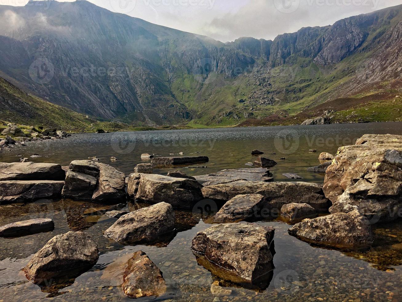 A view of the Wales countryside in Snowdonia near Lake Ogwen photo