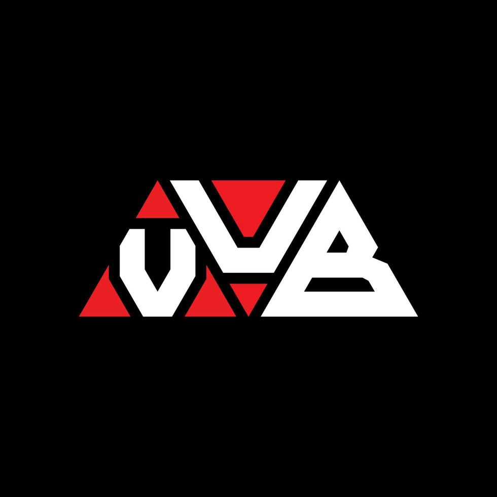 diseño de logotipo de letra de triángulo vub con forma de triángulo. monograma de diseño de logotipo de triángulo vub. plantilla de logotipo de vector de triángulo vub con color rojo. logotipo triangular vub logotipo simple, elegante y lujoso. vub