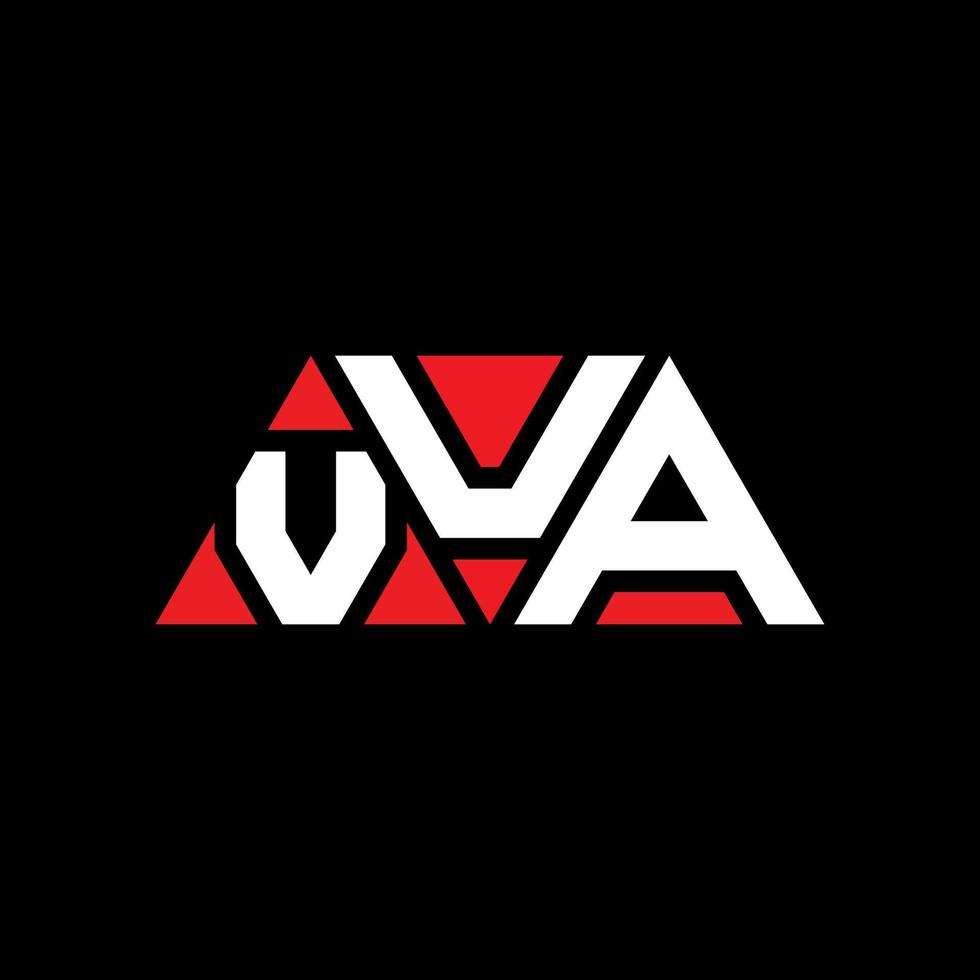 VUA triangle letter logo design with triangle shape. VUA triangle logo design monogram. VUA triangle vector logo template with red color. VUA triangular logo Simple, Elegant, and Luxurious Logo. VUA