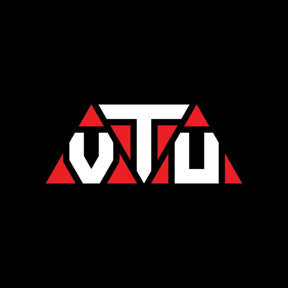 vtu diseño de logotipo de letra triangular con forma de triángulo. monograma de diseño de logotipo de triángulo vtu. plantilla de logotipo de vector de triángulo vtu con color rojo. logotipo triangular vtu logotipo simple, elegante y lujoso. vtu