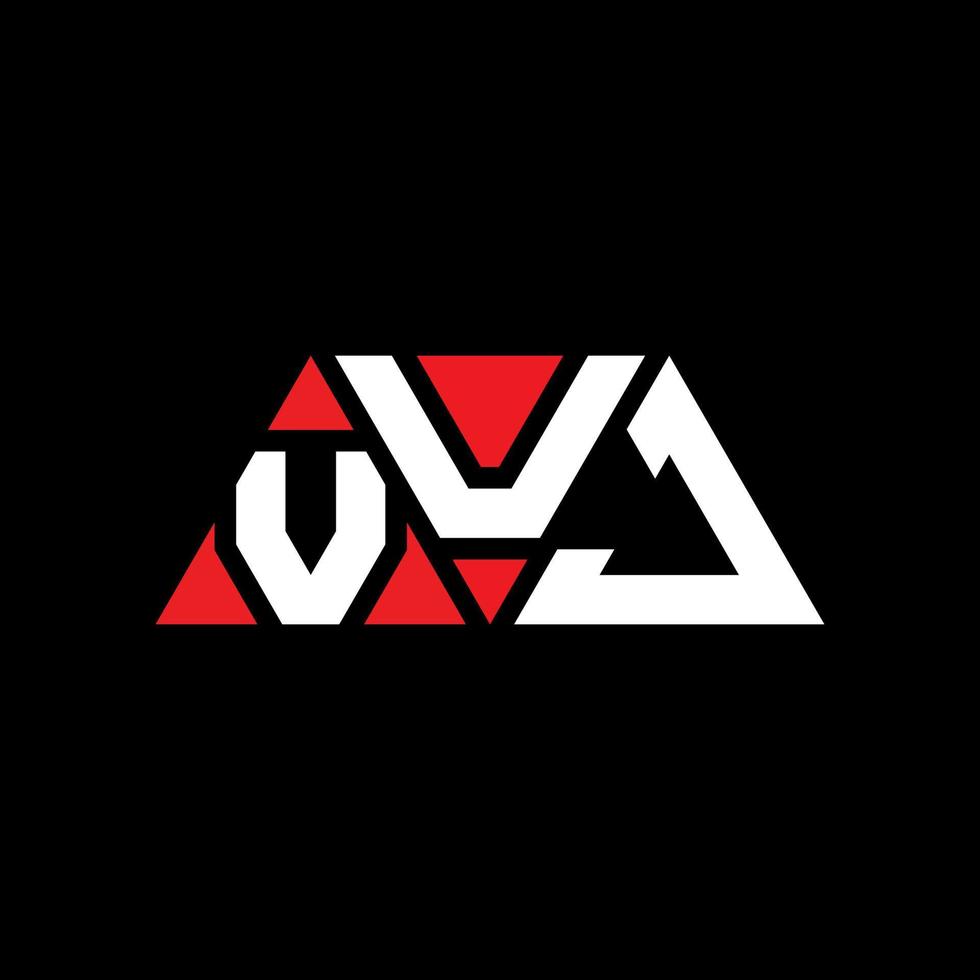 diseño de logotipo de letra triangular vuj con forma de triángulo. monograma de diseño del logotipo del triángulo vuj. plantilla de logotipo de vector de triángulo vuj con color rojo. logotipo triangular vuj logotipo simple, elegante y lujoso. vuj