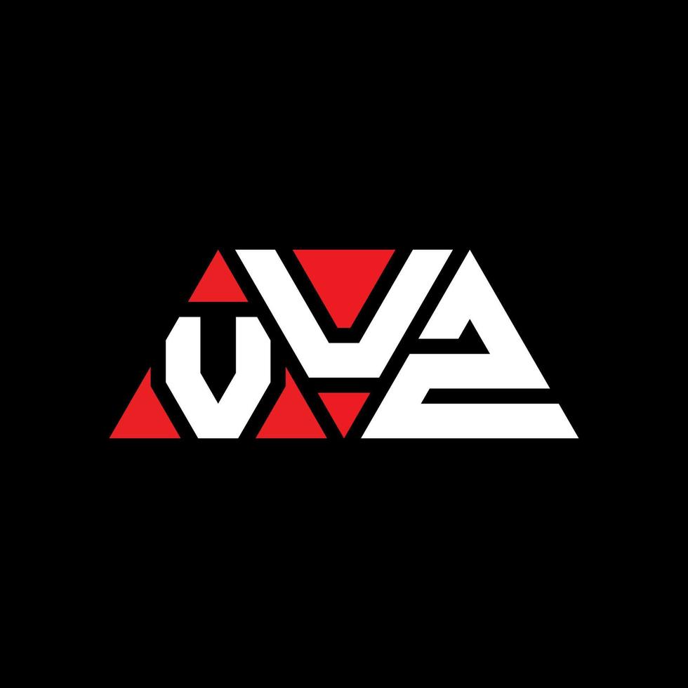 VUZ triangle letter logo design with triangle shape. VUZ triangle logo design monogram. VUZ triangle vector logo template with red color. VUZ triangular logo Simple, Elegant, and Luxurious Logo. VUZ
