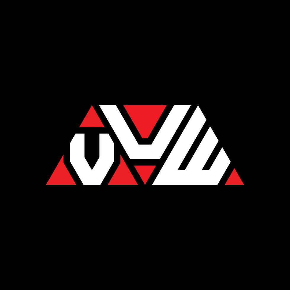 VUW triangle letter logo design with triangle shape. VUW triangle logo design monogram. VUW triangle vector logo template with red color. VUW triangular logo Simple, Elegant, and Luxurious Logo. VUW