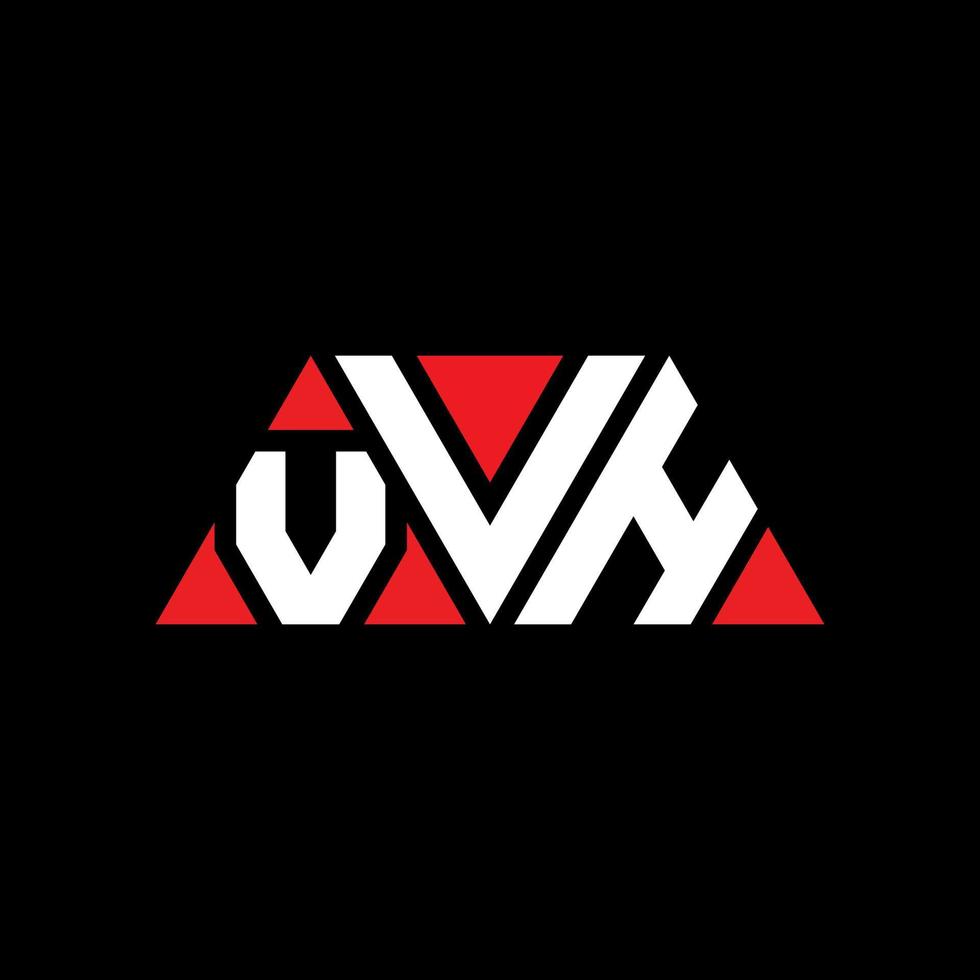 VVH triangle letter logo design with triangle shape. VVH triangle logo design monogram. VVH triangle vector logo template with red color. VVH triangular logo Simple, Elegant, and Luxurious Logo. VVH