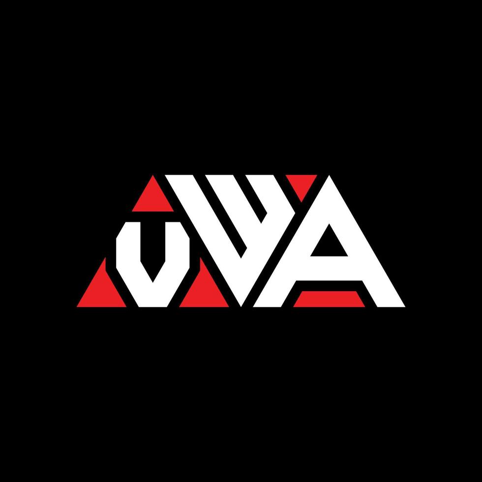 VWA triangle letter logo design with triangle shape. VWA triangle logo design monogram. VWA triangle vector logo template with red color. VWA triangular logo Simple, Elegant, and Luxurious Logo. VWA