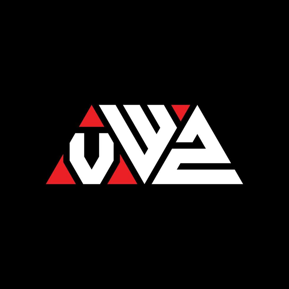 diseño de logotipo de letra triangular vwz con forma de triángulo. monograma de diseño del logotipo del triángulo vwz. plantilla de logotipo de vector de triángulo vwz con color rojo. logo triangular vwz logo simple, elegante y lujoso. vwz