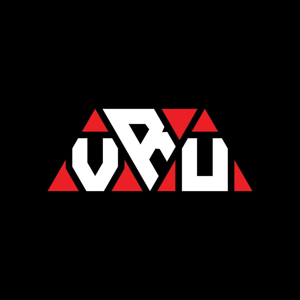 VRU triangle letter logo design with triangle shape. VRU triangle logo design monogram. VRU triangle vector logo template with red color. VRU triangular logo Simple, Elegant, and Luxurious Logo. VRU