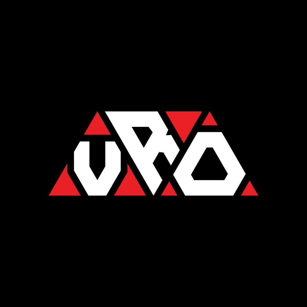 diseño de logotipo de letra de triángulo vro con forma de triángulo. monograma de diseño de logotipo de triángulo vro. plantilla de logotipo de vector de triángulo vro con color rojo. logotipo triangular vro logotipo simple, elegante y lujoso. vro