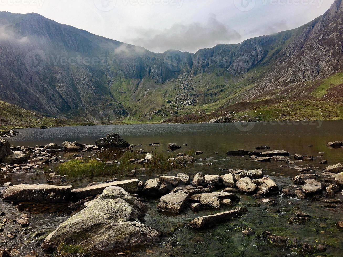 A view of the Wales countryside in Snowdonia near Lake Ogwen photo