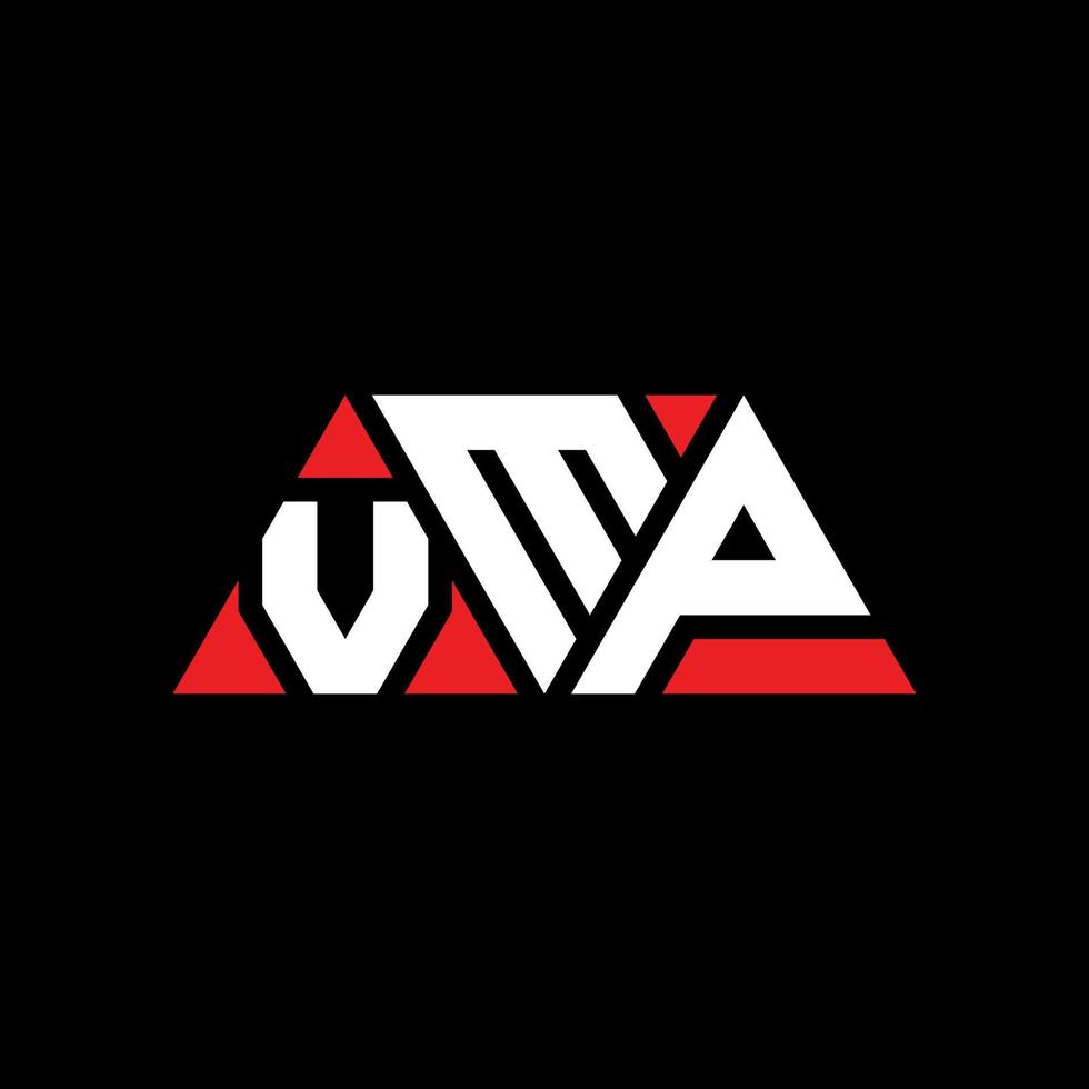 diseño de logotipo de letra triangular vmp con forma de triángulo. monograma de diseño de logotipo de triángulo vmp. plantilla de logotipo de vector de triángulo vmp con color rojo. logotipo triangular vmp logotipo simple, elegante y lujoso. vmp