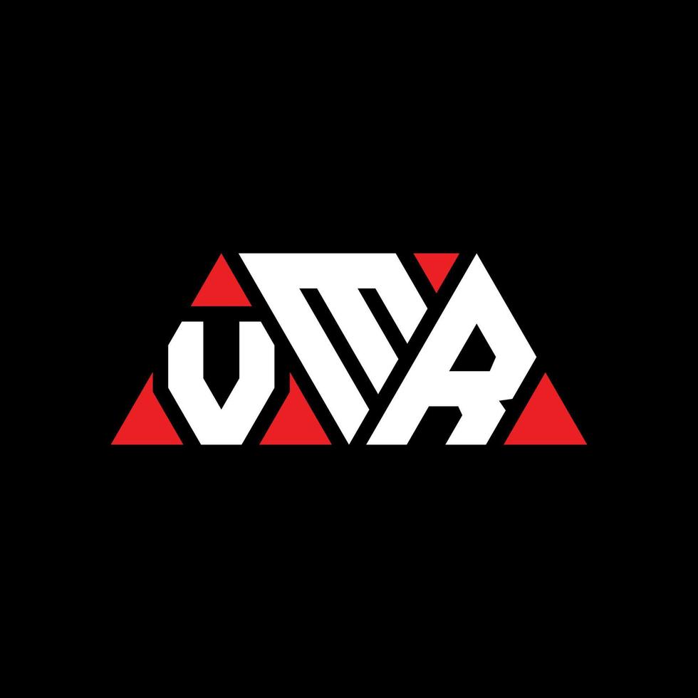 vmr diseño de logotipo de letra triangular con forma de triángulo. monograma de diseño del logotipo del triángulo vmr. plantilla de logotipo de vector de triángulo vmr con color rojo. logo triangular vmr logo simple, elegante y lujoso. vmr