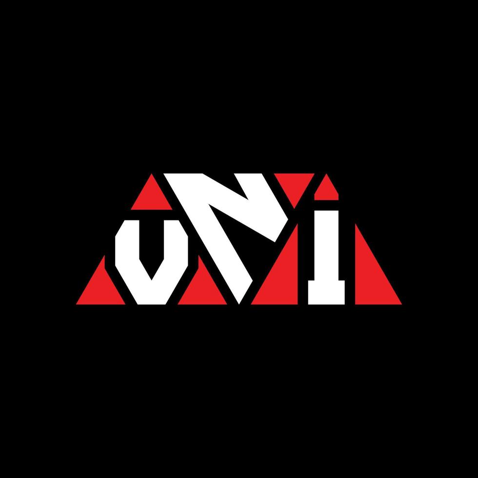 Diseño de logotipo de letra triangular vni con forma de triángulo. monograma de diseño de logotipo de triángulo vni. plantilla de logotipo de vector de triángulo vni con color rojo. logotipo triangular vni logotipo simple, elegante y lujoso. vni