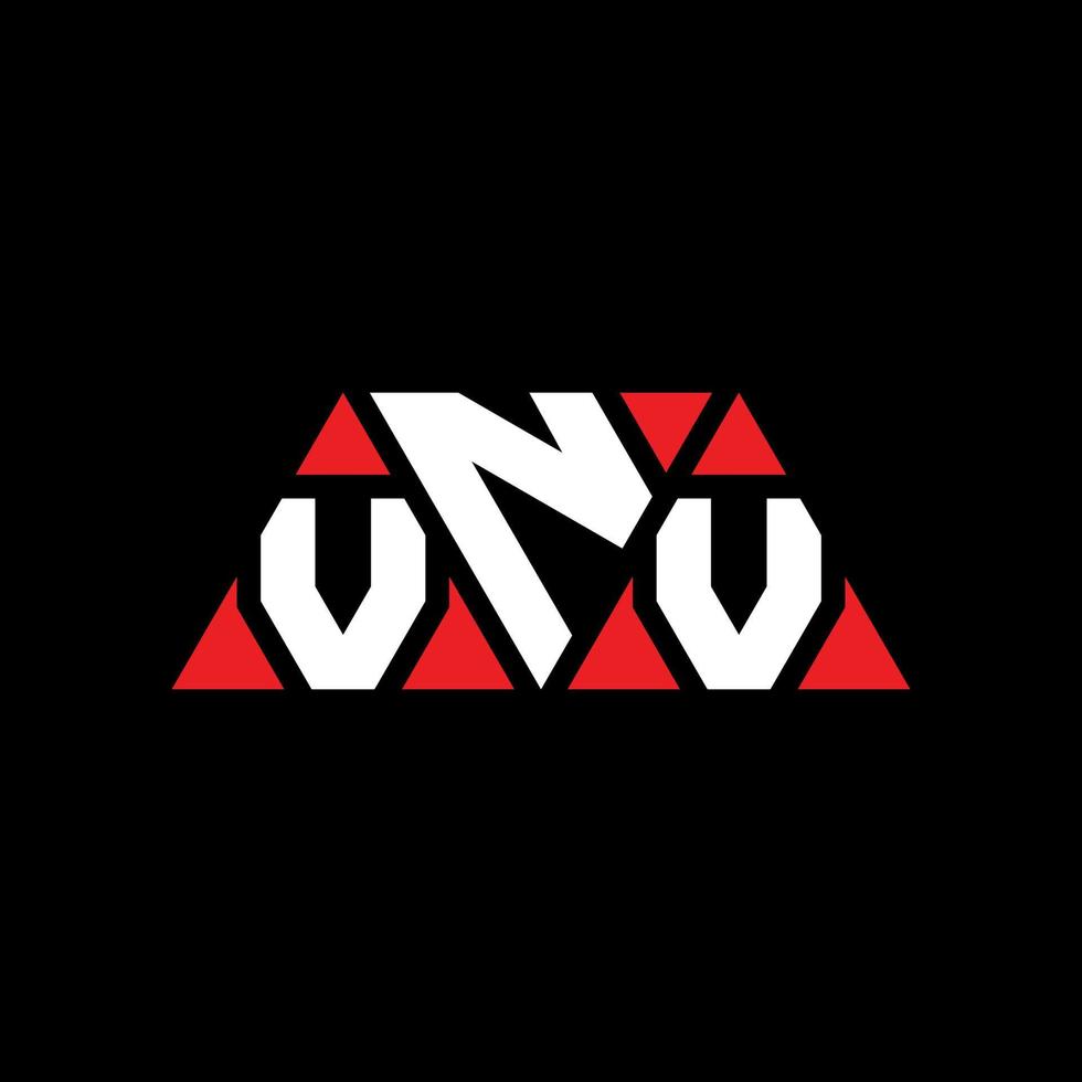 Diseño de logotipo de letra triangular vnv con forma de triángulo. monograma de diseño de logotipo de triángulo vnv. plantilla de logotipo de vector de triángulo vnv con color rojo. logotipo triangular vnv logotipo simple, elegante y lujoso. vnv