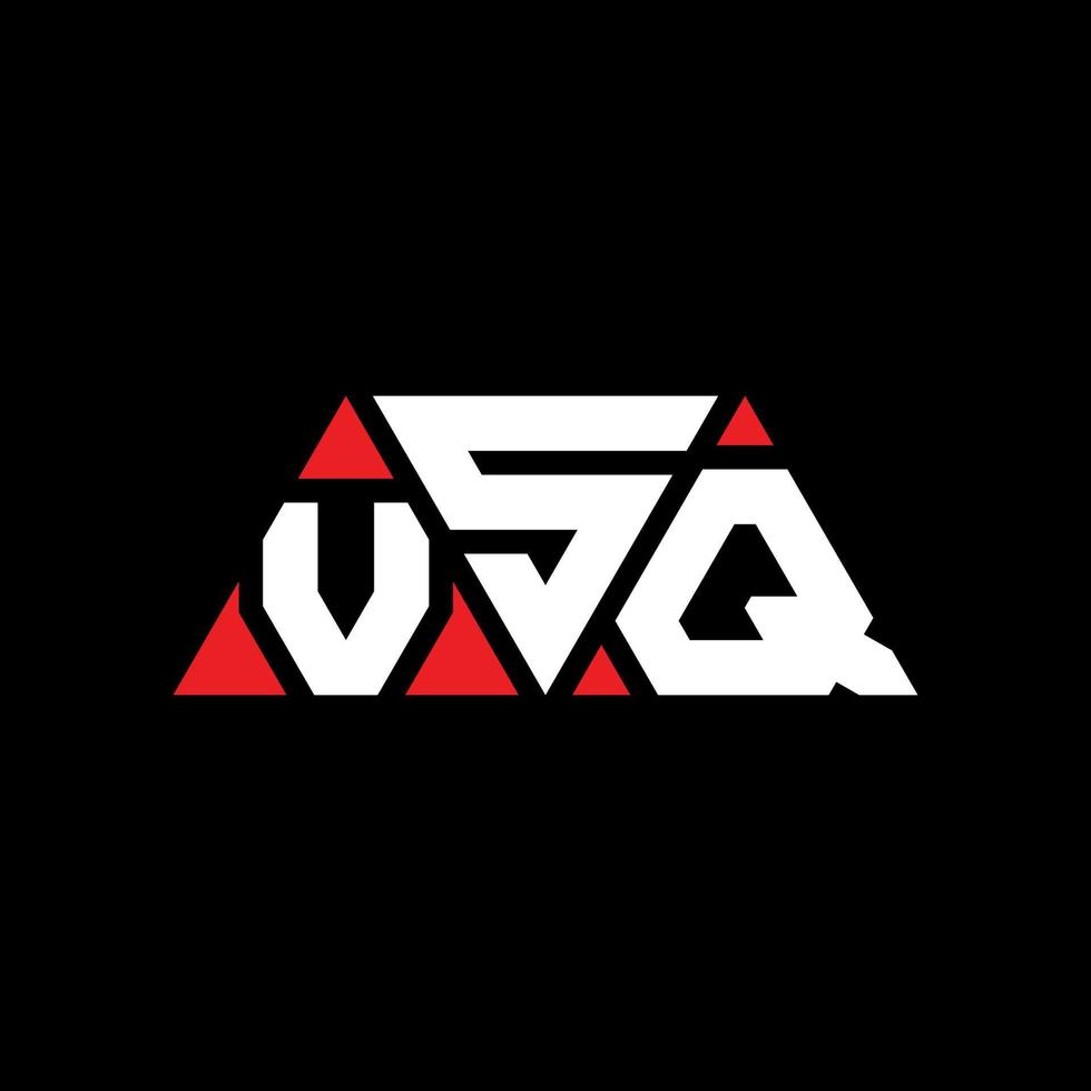 diseño de logotipo de letra de triángulo vsq con forma de triángulo. monograma de diseño de logotipo de triángulo vsq. plantilla de logotipo de vector de triángulo vsq con color rojo. logo triangular vsq logo simple, elegante y lujoso. vsq