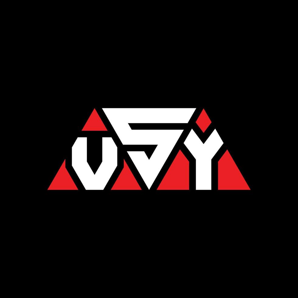 diseño de logotipo de letra de triángulo vsy con forma de triángulo. monograma de diseño de logotipo de triángulo vsy. plantilla de logotipo de vector de triángulo vsy con color rojo. logo triangular vsy logo simple, elegante y lujoso. vsy