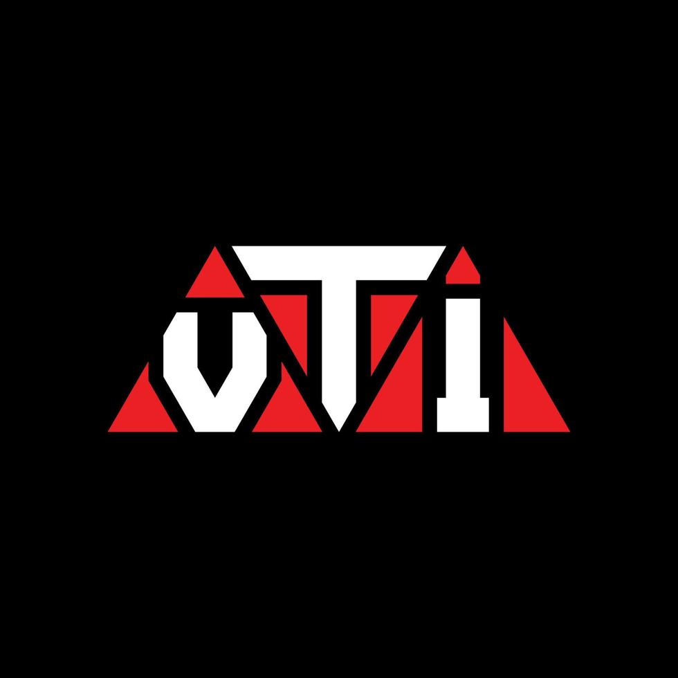 diseño de logotipo de letra triangular vti con forma de triángulo. monograma de diseño de logotipo de triángulo vti. plantilla de logotipo de vector de triángulo vti con color rojo. logotipo triangular vti logotipo simple, elegante y lujoso. vti