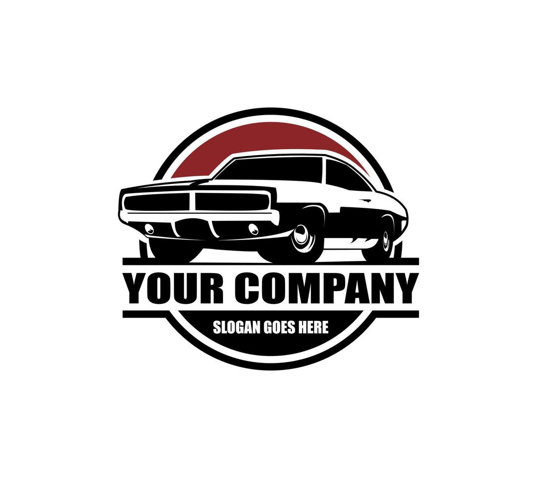 Muscle car silhouette logo concept badge emblem vector isolated