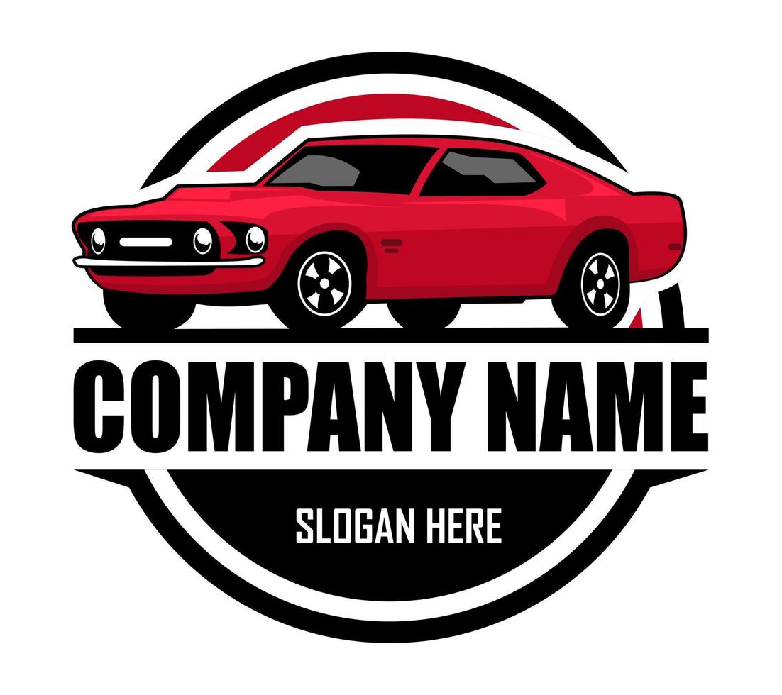 Muscle car logo - vector illustration, emblem design on white background