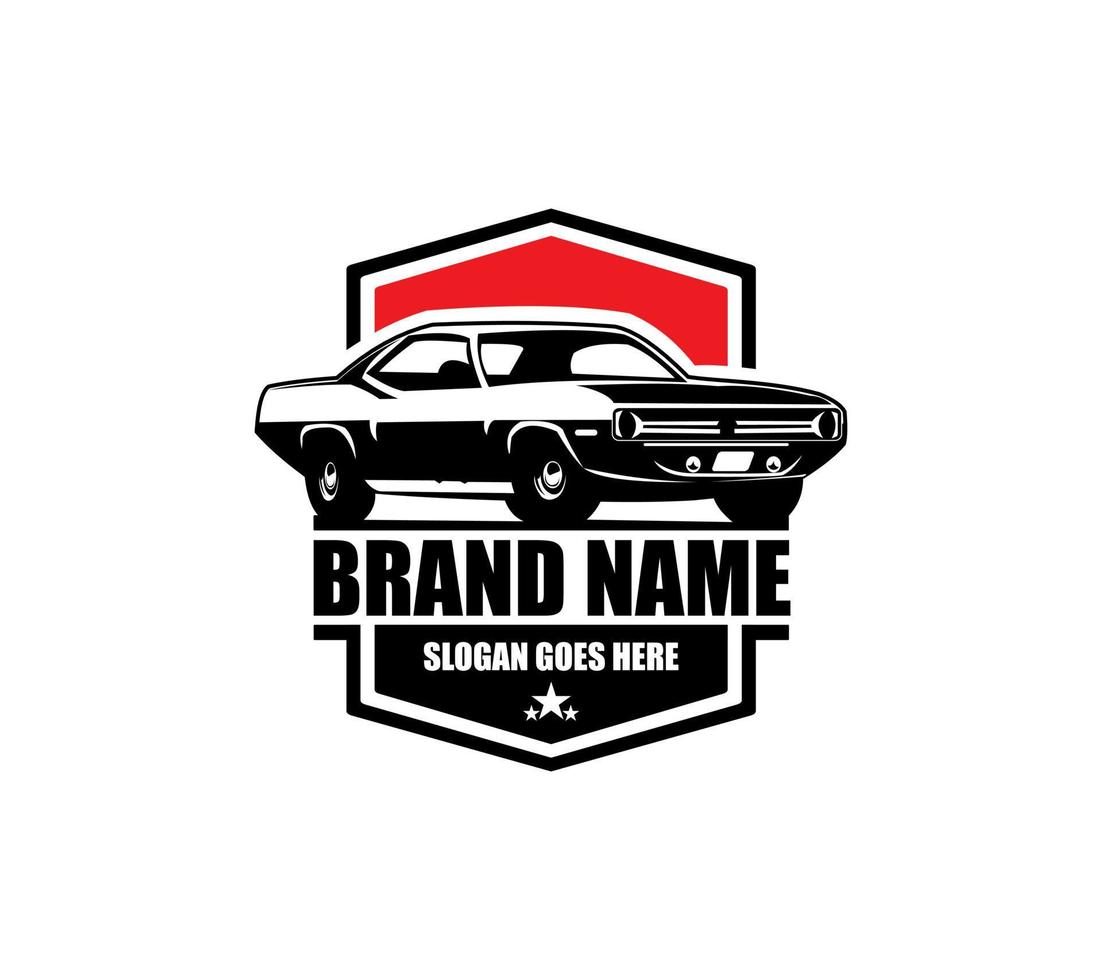 Muscle car logo - vector illustration, emblem design on white