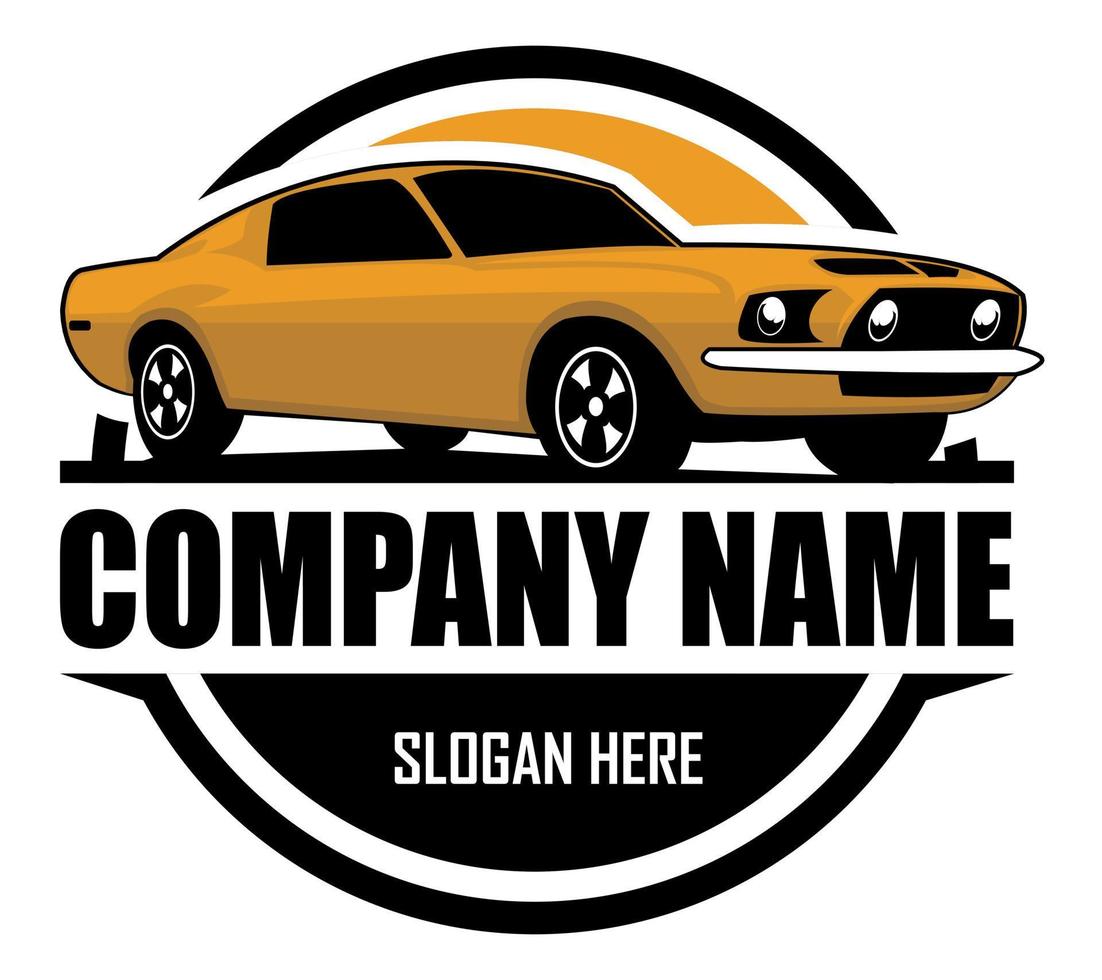 muscle car logo - stylishly isolated emblem badge vector