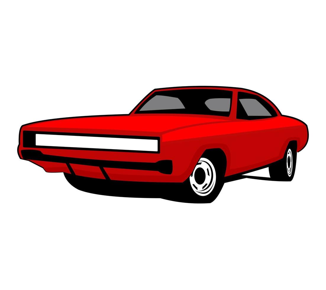 logotipo de muscle car - ilustración vectorial, diseño de emblema sobre fondo blanco vector