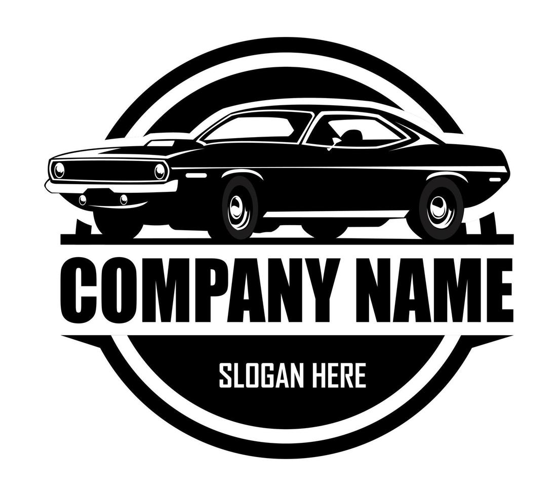 Muscle car logo - vector illustration, emblem design on white background